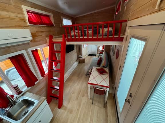 Red Lifeguard Stand - pet freindly